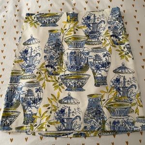 Talbots Skirt - Spring Summer print - Oriental vases